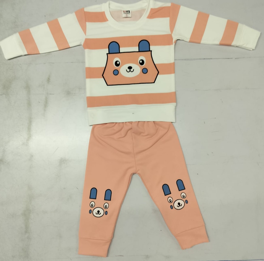 Kids Unisex Cartoon Striped Co-Ord Set by Ayush Garments